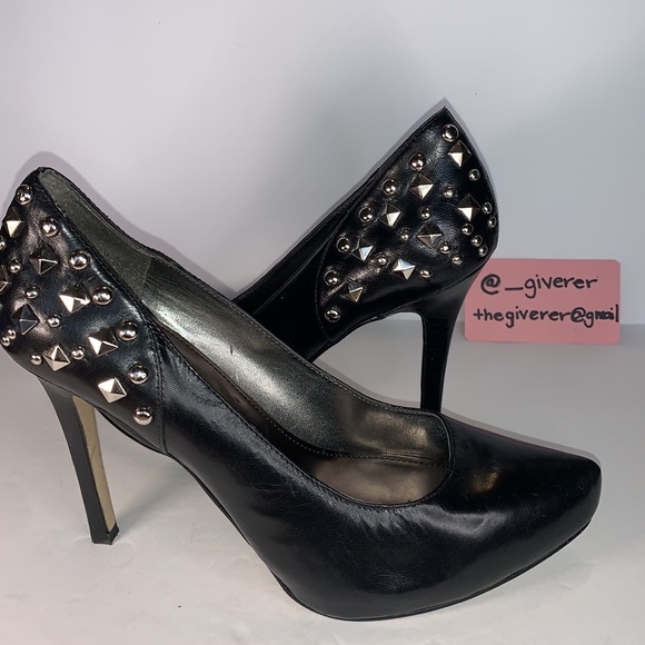 Marc Fisher 8m Studded Heel Leather Pump - Picture 3 of 16